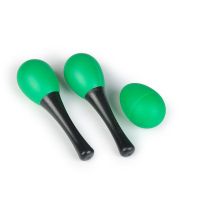 新生婴儿小沙锤拨浪鼓手摇铃沙蛋哑铃串铃手抓握追听视觉训练玩具 绿色沙锤两个+沙蛋一个