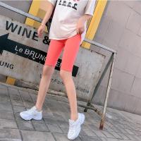 2021春季蜜桃橘香芋紫五分骑行裤自行车裤百搭修身显瘦裤子打底裤 热烈粉 五分裤 XS 70斤