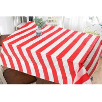 一次性桌布防水防油派对结婚宴会印花生日长方形塑料加厚餐台布 红条纹1.8x1.8米(1张)