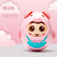 不倒翁可咬3-6-12个月宝宝音乐早教0-1-3岁小孩益智婴儿安抚玩具 粉色不倒翁