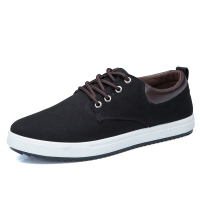 帆布鞋韩版休闲鞋板鞋百搭男鞋春季布鞋潮鞋学生系带工作男生鞋子 黑 38 男款