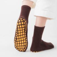 跆拳道专用袜子儿童训练练舞蹈穿耐磨地板袜防滑底春季大人厚底女 F-咖啡色-N46 1-4岁27码以下