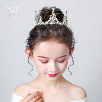 小孩皇冠头饰儿童公主女童王冠冰雪奇缘粉色发箍生日演出礼服发饰 金色