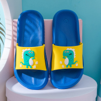 儿童凉拖鞋夏男童室内防滑家用浴室洗澡女卡通中大通小孩恐龙拖鞋 宝蓝色-恐龙 25-26(内长18cm)