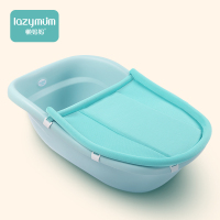 懒妈妈婴儿洗澡神器宝宝浴网兜可坐躺托防滑垫新生儿浴盆浴架通用 二代新生儿洗头网 绿色(不含浴盆)