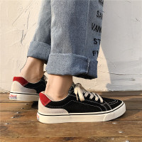 2021新款春季男鞋子韩版潮流百搭男士休闲板鞋透气帆布鞋夏季潮鞋 M5566黑红色 39