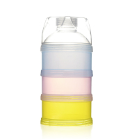 奶粉盒便携外出分层分装盒多层三层婴儿可刮平装奶粉的容器防潮 彩色三层