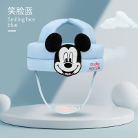 迪士尼婴儿童防摔头神器宝宝学步头部保护垫婴幼儿头护防撞帽 迪士尼护头帽:笑脸蓝