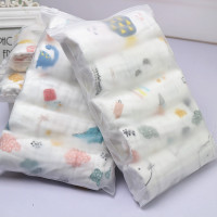 棉新生儿12层纱布尿布5条装婴儿尿片可水洗吸水透气反复使用 卡通印花5条装 M
