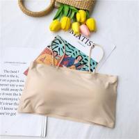 无钢圈女女裹胸抹胸防走光学生打底内穿内衣夏季薄款冰丝背心吊带 肤色 均码 适合75-120斤