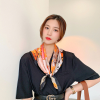 敦煌沙漠旅游小方巾丝巾法式头巾防晒发带女百搭腰带绑包抹胸夏季 枫叶