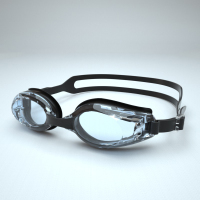 鑫航成人男女游泳眼镜 带度数近视泳镜 泳帽泳裤套装高清防水防雾 黑色单泳镜(无度数)