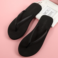 简约人字拖情侣人字拖鞋男女夏防滑平底时尚凉拖鞋外穿沙滩鞋海边 平跟黑色 35