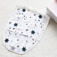 婴儿防惊跳睡袋夏季薄纱布夏天新生新儿襁褓巾宝宝包巾防惊吓神器 包手纱布小星星 80x35cm
