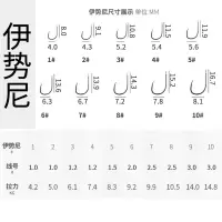 钨钢鬼牙鱼钩绑好防缠绕子线双钩成品伊势尼伊豆鲫鱼钩钓鱼钩套装 黑色伊势尼(有刺30副) 1号