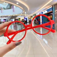 儿童太阳镜可爱墨镜防紫外线眼镜宝宝时尚男女童潮卡通玩具眼镜框 28#红色眼镜框(无镜片)