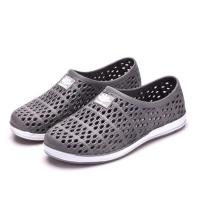 凉鞋2020夏季男女休闲软底防滑防水透气塑料沙滩鞋包头情侣洞洞鞋 灰色 36