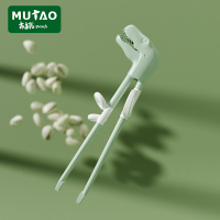 儿童学习筷子恐龙卡通训练筷男女孩3岁宝宝二段趣味练习辅助吃饭 绿色恐龙筷