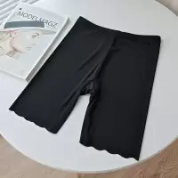 冰丝安全裤女防走光不卷边夏季薄款大码胖mm保险加长五分打底短裤 黑色 M 70-100斤