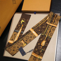 包包丝巾绑包丝带装饰老花手柄发带丝巾女夏季薄款绑扎头发长条 四叶草咖色