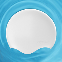 飞鱼未来泳帽防水不勒头护耳长发专用硅胶大号可爱男女成人游泳帽 光感白 YM0156-2