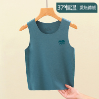 儿童德绒背心内穿保暖发热秋冬女童男童宝宝婴儿加绒贴身护肚马甲 德绒—绿色 120(120(建议身高110))