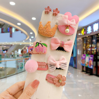 婴儿发饰宝宝公主女发夹不伤发汗毛夹婴幼儿小夹子发卡胎毛夹头饰 13*樱桃汗毛夹9件套（盒子装）