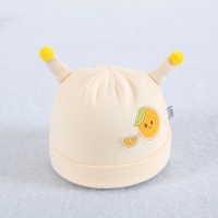 婴儿帽子秋冬季新生儿胎帽1刚出生初生男女宝宝婴幼儿0-3月子帽萌 小橘子黄色 小码32(适合头围31-35CM,0-2月