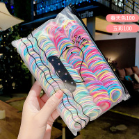 韩版公主小号儿童宝宝扎头发发圈橡皮筋小皮筋不伤发头绳女童头饰 春天色+五彩200根