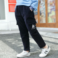 男童加绒裤工装加绒长裤2020冬装新款保暖外穿中大童儿童加厚裤 藏青色加绒工装裤 110cm(110码建议109cm左右