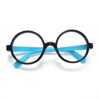 儿童框可爱无镜片男童女童宝宝圆形框架小孩潮婴儿小公主潮 阿拉蕾同款蓝色