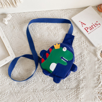 韩版儿童小腰包恐龙斜挎包男童女童潮包可爱背包时尚胸包宝宝包包 蓝色 恐龙款