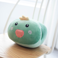 ins牛油果玩偶暖手捂抱枕靠垫可爱水果丑萌公仔生日礼物毛绒玩具 圆形恐龙 30×25厘米[ 可插手]