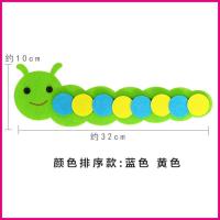 不织布毛毛虫益智蒙氏教具点数配对幼儿园小班生活区区域区角材料 颜色排序款:蓝色 黄色