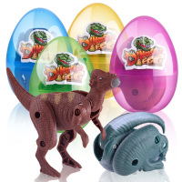 儿童变形玩具恐龙变形蛋机器人霸王龙飞机模型益智男孩女孩玩具车 随机两粒[恐龙变形蛋]