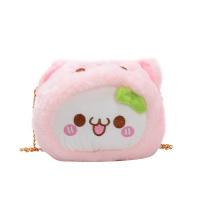 儿童包包斜挎包女2021新毛绒可爱小包包公主女孩宝宝单肩包零钱包 粉色丸子