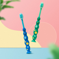 德国安慕斯儿童护龈小孩超细软毛宝宝3-5-6-12岁以上 2支(蓝色+绿色)