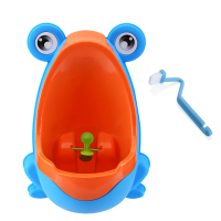 儿童坐便器 男童站立式小便斗 宝宝可爱小青蛙小便池男宝宝小便池 青蛙蓝色+刷子