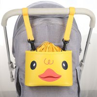 婴儿车挂包宝宝推车置物袋防水多功能通用收纳袋溜娃神器挂袋包包 小黄鸭[升级款带盖]