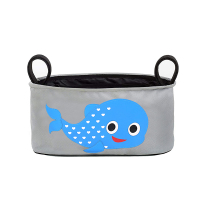 婴儿推车挂包推车收纳袋挂篮置物袋通用推车挂包袋外出行婴儿车包 天蓝色 无盖鲸鱼