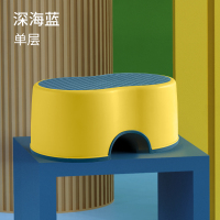 儿童垫脚凳宝宝踩脚椅子凳子小板凳洗手台阶小孩凳防滑脚踏凳站凳 深海蓝[一阶]