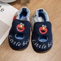 婴儿学步鞋春秋不掉软底鞋0-1-2—3岁男女宝宝透气凉鞋防滑地板鞋 藏青色 笑脸薄镂空薄款 内长11.7cm 参考6-1