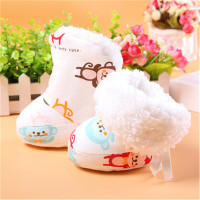 秋冬款0学步软底不掉加绒加厚保暖男女宝宝冬季新生婴儿棉鞋子1岁 小猴子 底长12cm