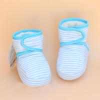 秋冬季0男女宝宝加绒加厚保暖防滑软底学步防掉新生婴儿棉鞋子1岁 蓝色 内长12cm