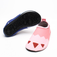 秋冬儿童地板袜厚底防滑隔凉宝宝学步鞋套软底婴幼儿袜子早教大人 粉红色 熊爪 22-23内长12.6cm