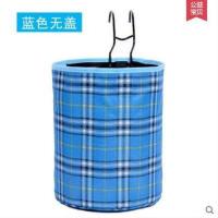 帆布车筐加厚防水带盖前后自行车童车篮车篓子车筐车篮子车篓 圆形蓝色