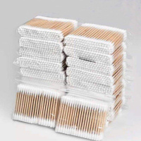 1000支棉签木棒化妆棉棒棉花尖头掏耳朵棉球脱卸妆脂双头 1包100支（圆头）