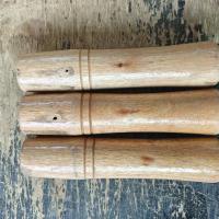 圆底炒锅木手柄大勺马勺锅手柄尖底炒锅木柄手柄配件天然硬木 替换柄三个,柄口3.3用