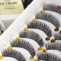 台湾自然裸妆浓密款柔软舒适交叉6假睫毛套装组合+胶水+镊子+