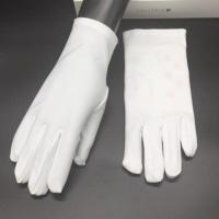 弹力氨纶手套男女白黑色薄款夏季春秋款防晒礼仪舞蹈珠宝演出 5双白色 均码